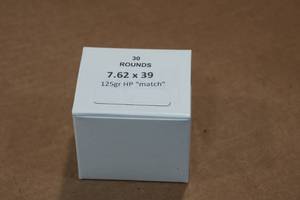 lot 452 image: 30 7.62 x 39mm 125 Gr HP Match Ammo