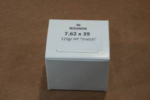 lot 453 image: 30 7.62 x 39mm 125 Gr HP Match Ammo