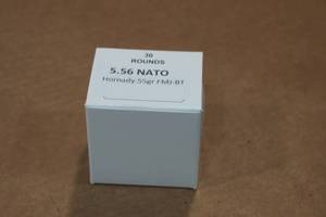lot 460 image: 30 5.56mm 55 Gr Hornady FMJ BT Ammo