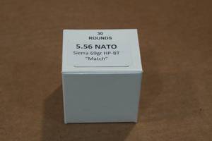 lot 461 image: 30 5.56mm 69 Gr Sierra HP BT Match Ammo