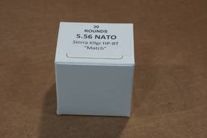 lot 462 image: 30 5.56mm 69 Gr Sierra HP BT Match Ammo