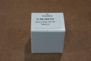 lot 464 image: 30 5.56mm 69 Gr Sierra HP BT Match Ammo