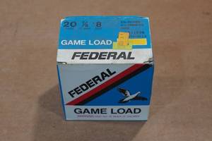 lot 486 image: 25 Federal Game Load 20 Gauge 2-34 8 Shot Shotshells