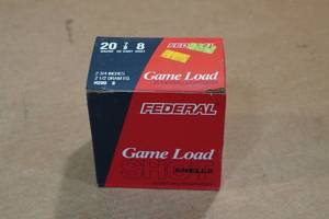 lot 487 image: 25 Federal Game Load 20 Gauge 2-34 8 Shot Shotshells