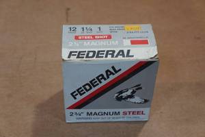 lot 498 image: 25 Federal 12 Gauge 2-34 Magnum Steel 1 Shot Shotshells