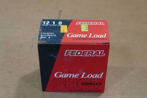 lot 499 image: 25 Federal Game Load 12 Gauge 2-34 8 Shot Shotshells