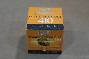 lot 500 image: 25 B&P Competition One .410 Bore 2-12 8 Shot Shotshells