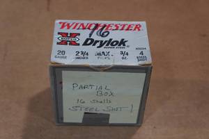 lot 509 image: 16 Winchester 20 Gauge 2-34 Steel 4 Shot Shotshells