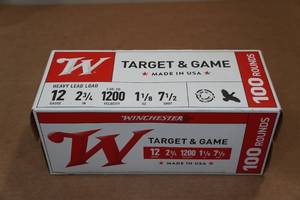 lot 511 image: 100 Winchester Target & Game 12 Gauge 2-34 7-12 Shot Shotshells