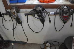 lot 49 image: 3 Corded Electric Angle Grinders