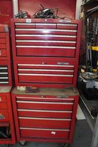 lot 28 image: Craftsman Tool Chest with Tools - Klein Drivers, Pliers