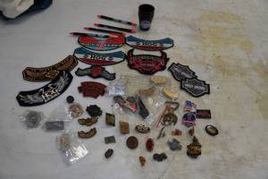 lot 112 image: Harley Davidson and Sturgis Pins and Patches