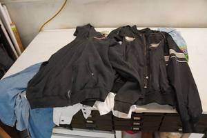 lot 141 image: Harley Davidson Jacket, Denim Shirts, and Dress Shirts