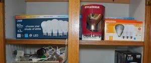 lot 222 image: Assorted Light Bulbs - LED, Heat Lamp