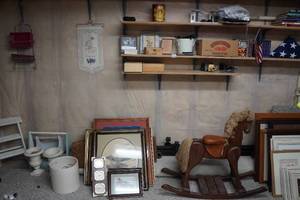lot 250 image: Large Assortment - Rocking Horse, Art, Books, Dcor