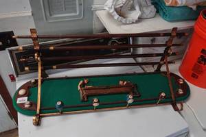 lot 92 image: Billiards Theme Wall Shelf