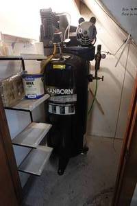 lot 1F image: Sanborn 60 Gallon Vertical Air Compressor - 230 Volt