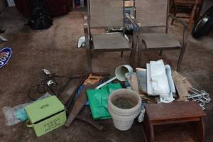 lot 479 image: Patio Chairs, Antique Saws, Garden Supplies
