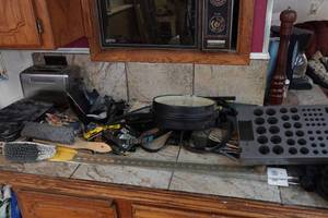 lot 448 image: Battery Tray, Automotive Lamps, Large Hinges, Small Appliances