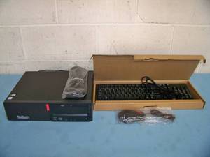 lot 43 image: Lenovo ThinkCentre Compact Desktop PC  Computer, Keyboard and Mouse