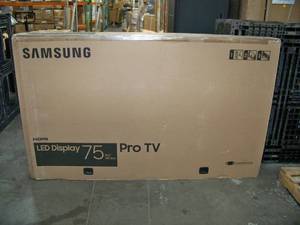 lot 9 image: Samsung 75 BE75T-H Crystal UHD 4K  pro LED Display  Television  TV  Monitor - NEW IN BOX