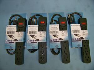 lot 95 image: (4) Comprehensive 6 Outlet Surge Protectors  Power Strips - NEW IN PACKAGING