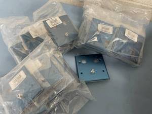 lot 128 image: (70) NEW - Weltron Stainless Steel Double Gang Wall  Faceplates