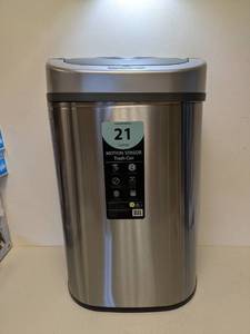 lot 6 image: NINESTARS 21 GALLON MOTION SENSOR TRASH CAN