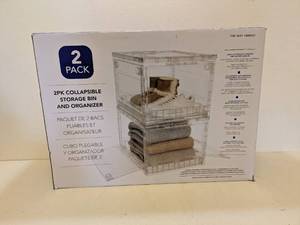 lot 25 image: 2PK. COLLAPSIBLE STORAGE BIN AND ORGANIZER