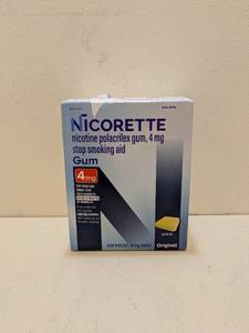 lot 38 image: NOCORETTE STOP SMOKING AID GUM 4MG.
