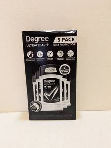 lot 59 image: DEGREE ULTRACLEAR PLUS DEODORANT 5PK.