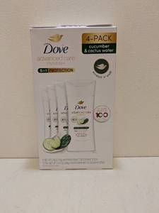 lot 61 image: DOVE ADVANCED CARE INVISIBLE PLUS DEODORANT 4PK.