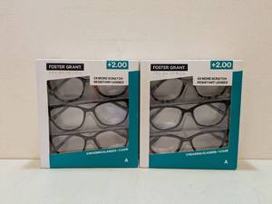 lot 81 image: (2) FOSTER GRANT 2.00 READING GLASSES 3PK.