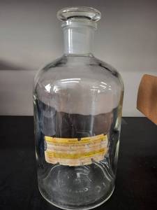 lot 17L image: Large Glass Reagent Bottle with Ground Glass Stopper