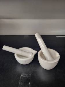lot 49L image: Set of 2 Coors USA Porcelain Mortar and Pestle Sets