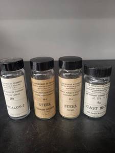 lot 77L image: Set of 4 Vintage National Bureau of Standards Metal Reference Samples