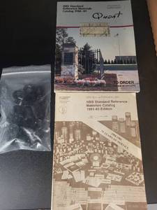 lot 86L image: NBS Standard Reference Materials Catalogs (1981-83, 1988-89) and Bag of Black Plastic Grommets