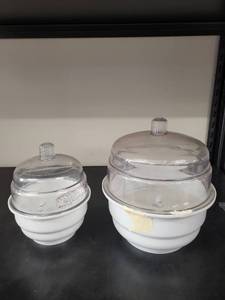 lot 105L image: Set of 2 Dessicators with Lids and Inserts