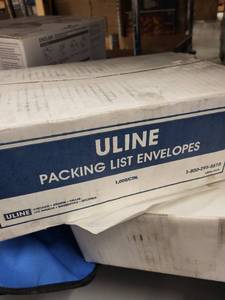 lot 124L image: Bulk Lot of Uline Packing List Envelopes