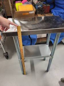 lot 134L image: Durasteel Stainless Steel Prep Table 36x24 Inch with Undershelf