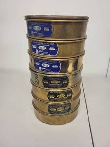 lot 136L image: Set of Brass Gilson & Tyler USA Standard Testing Sieves with Lids