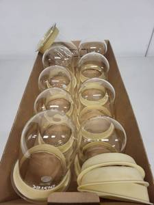lot 144L image: Set of 10 Distek 900mL Glass Beakers with Yellow Gaskets