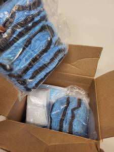 lot 148L image: Bulk Lot of Disposable Face Masks and Blue Shoe Covers