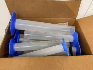 lot 159L image: Lot of Nalgene 1000ml Graduated Cylinders with Blue Base for Laboratory Use