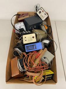 lot 160L image: Vintage Electronic Testing Equipment Lot with Meters, Gauges & Parts