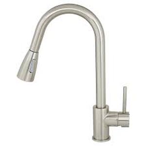 lot 28 image: 82H11-BN-B Brushed Nickel Pull Down Kitchen Faucet Customer Returns See Pictures