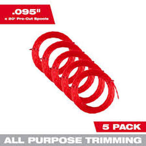 lot 37 image: Lot of Milwaukee 0.095 in. x 20 ft. Pre-Cut Trimmer Line (5-Pack)   Customer Returns See Pictures