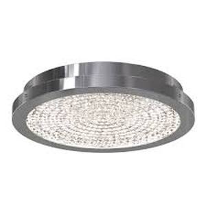 lot 54 image: Artika Glam 13.5 in. 1-Light Modern Chrome Integrated LED Flush Mount Ceiling Light Fixture for Kitchen or Bedroom Customer Returns See Pictures