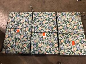lot 18 image: Lot of Hampton Bay 17 in. W x 20 in. D Mid Back Universal Outdoor Cushion in Garden Floral    Customer Returns See Pictures