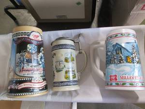 lot 408 image: Trio of Miller Beer Steins...